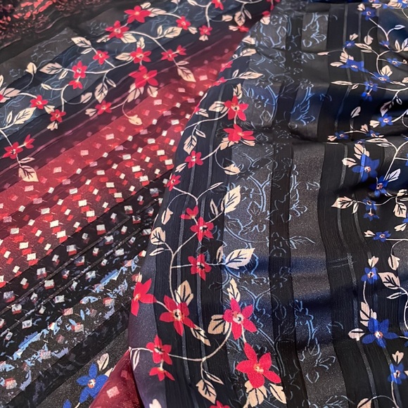 NWT Kensie 4 multicolor purple navy red stripe midi maxi ruffle shark bite new 4 - Picture 11 of 11